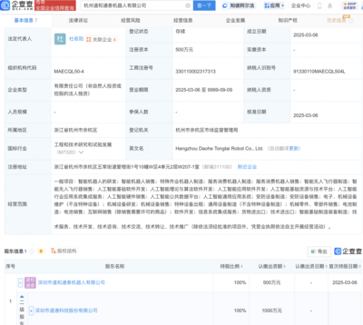 道通科技杭州新設(shè)機(jī)器人公司，專(zhuān)注AI理論與算法軟件開(kāi)發(fā)